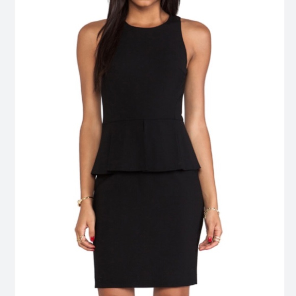 Theory Fefe Wool Blend Peplum Dress in Black - Size 4